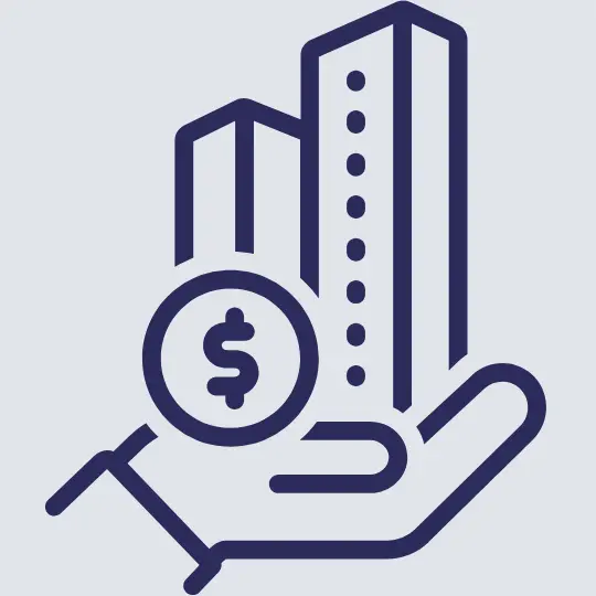 Line art icon meant to represent GFP Group Investments and Fundraising services
