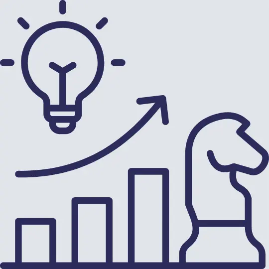 Line art icon meant to represent GFP Group Strategy services